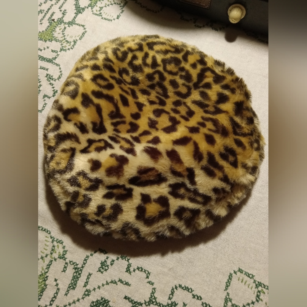 Ralph Lauren Leopard Faux Fur Beret Hat